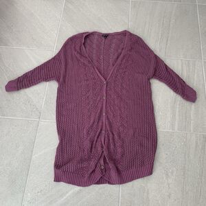 Torrid Purple Loose Knit Long Cardigan Size 1